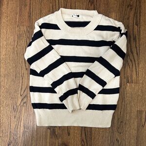 J. Crew Cream and Black Cotton Sweater